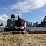 Blick auf die Oper von Sydney und die Harbour Bridge.