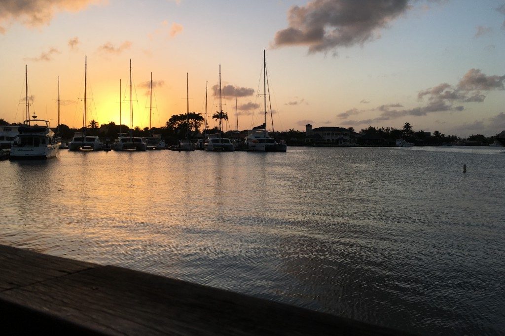 Ein Sundowner im inneren der Rodney Bay Marina