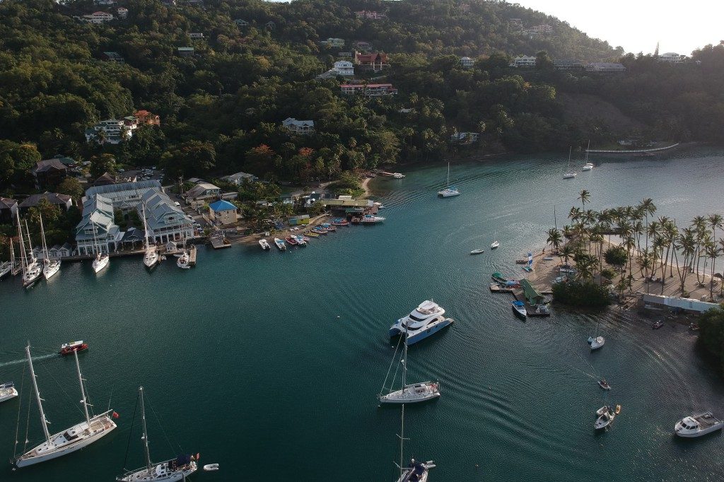 Manche sagen: Fast wie ein Bergsee die Marigot Bay auf St. Lucia.